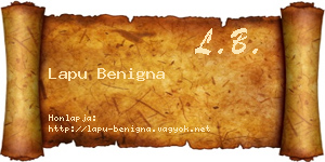 Lapu Benigna névjegykártya